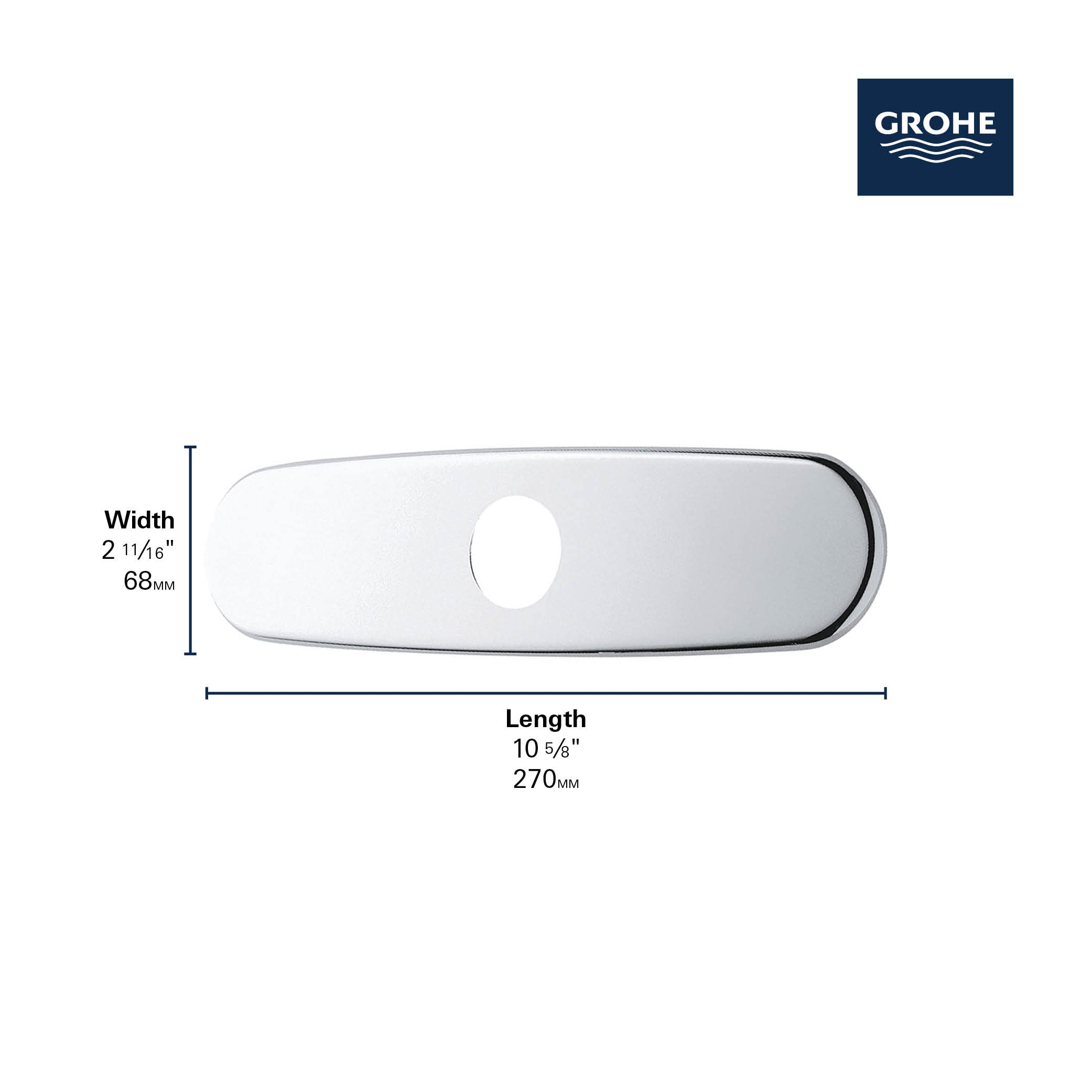 Grohe Repair Parts 07552A00 10" Escutcheon in Grohe Hard Graphite