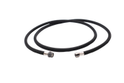 Black replacement kitchen faucet hose with metal connectors on both ends.