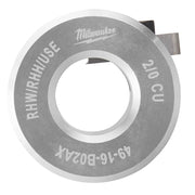 Milwaukee 2/0 AWG copper RHW/RHH/USE bushing with gray metal ring and central opening.