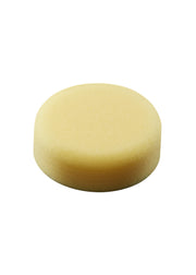 Round yellow foam polishing pad with textured surface, 3 inches in diameter.
