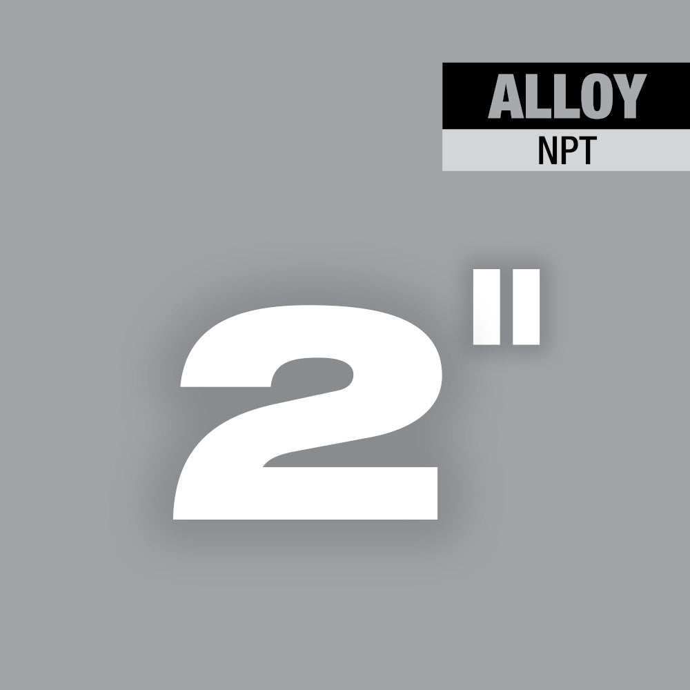 Large white "2" inch alloy NPT pipe threading die with product label on gray background.