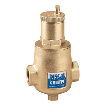 Brass air separator with 2-inch sweat connections and manual vent valve on top.