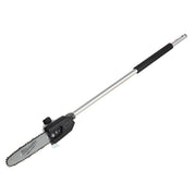 Milwaukee M18 FUEL pole saw attachment with 10 inch bar, aluminum shaft, and black grip handle.