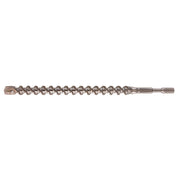 Milwaukee spline 4-cutter drill bit with fluted shaft and splined end connection, 7/8 inch diameter.
