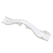 White curved plastic bracket with mounting holes and internal channels for water system regulation.