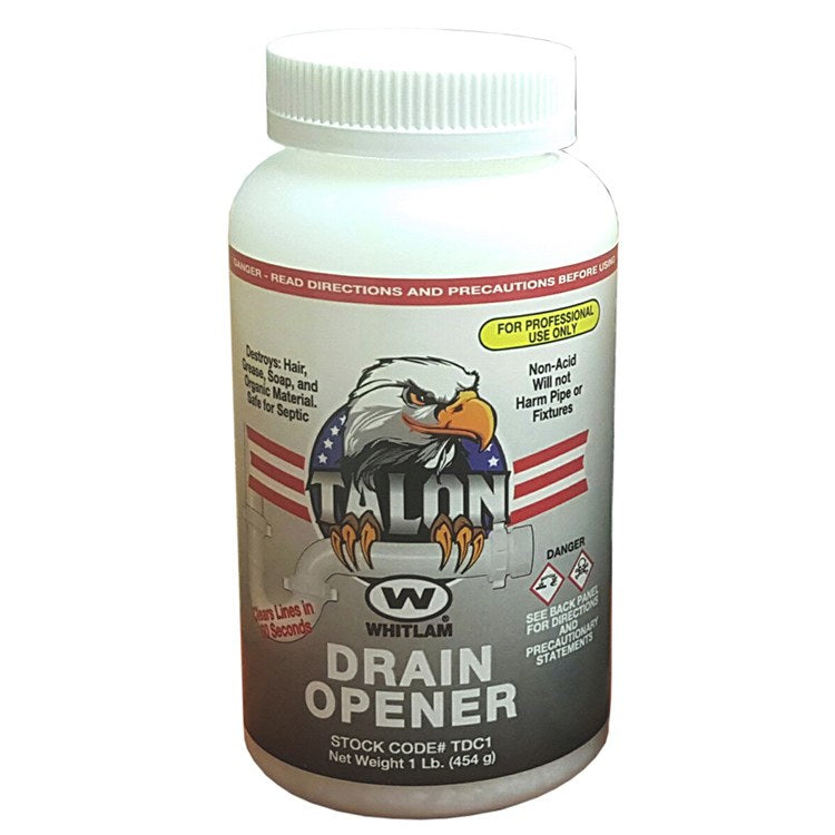 Whitlam TALON Drain Opener - Drain Cleaner - 1lb Bottle - TDC1