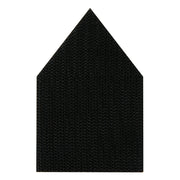 Black sponge interface pad with textured surface and pentagonal shape for orbital detail sander attachment.