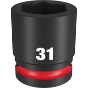 Black 31MM socket with hexagonal opening, red band near base, marked "31" on body.