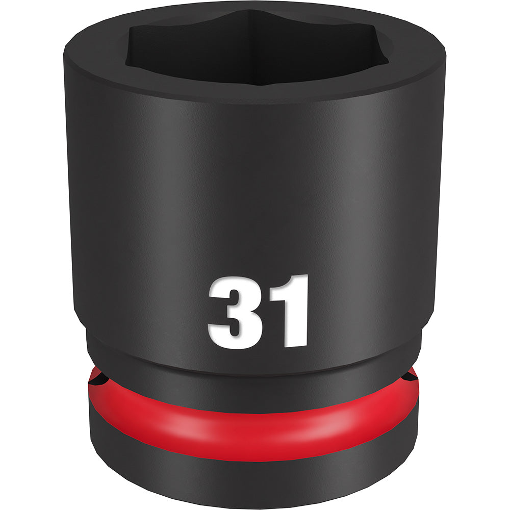 Black 31MM socket with hexagonal opening, red band near base, marked "31" on body.