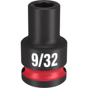 Black socket with 9/32" marking and red impact ring, 3/8" drive with hexagonal opening.
