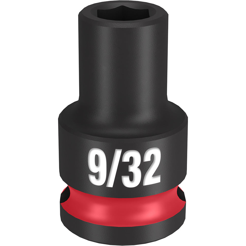 Black socket with 9/32" marking and red impact ring, 3/8" drive with hexagonal opening.
