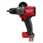 Milwaukee M18 FUEL red and black hammer drill/driver with 1/2" chuck and textured grip handle.