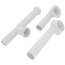 White PVC pipe fittings and connectors for bath waste installation.