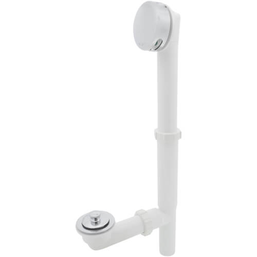 Watco Series 590 Push Pull Bath Waste Kit for Tubs up to 16" - ABS Plastic Waste, Overflow, and Stopper in Wrought Iron (Matte Black) - 590-PP-ABS-WI