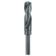 Black oxide twist drill bit with spiral flutes and cylindrical shank, 27/32 inch diameter.