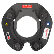 Milwaukee 2" IPS-ASP press ring with four circular jaw clamps positioned at cardinal points on black metal body.