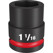 Black 3/4" drive socket with 1-1/16" opening and red grip band marked with size marking.