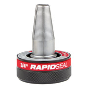 Steel PEX expander head with RAPID SEAL marking, 3/4 inch size, conical threaded tip on red and black base.