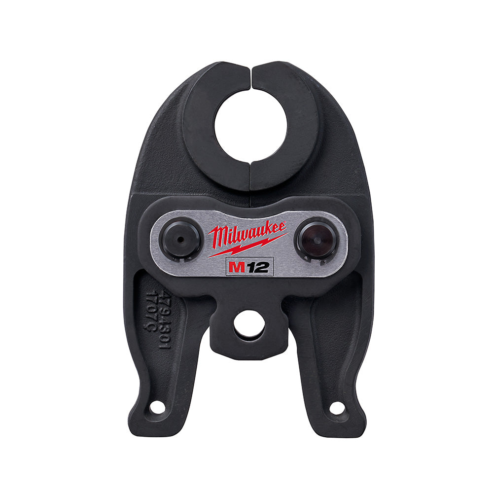 Black Milwaukee M12 1/2 inch IPS jaw attachment with dual pivot points and mounting holes.