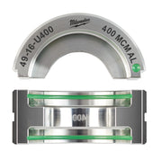 Milwaukee 49-16-U400 aluminum U-style die with curved top and rectangular base featuring green level indicators.