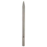 Gray steel SDS-Max bull point chisel with tapered shaft and pointed tip for concrete breaking.
