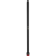 Black 1/4" drive socket extension with red grip end and text marking on shaft.