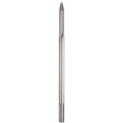 Stainless steel SDS-Max bull point chisel with tapered shaft and sharp pointed tip for concrete breaking.