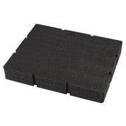 Black foam insert with pre-cut compartments for Milwaukee Packout drawer tool boxes.