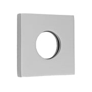 Square caramel bronze escutcheon with circular center opening, shown at angle.