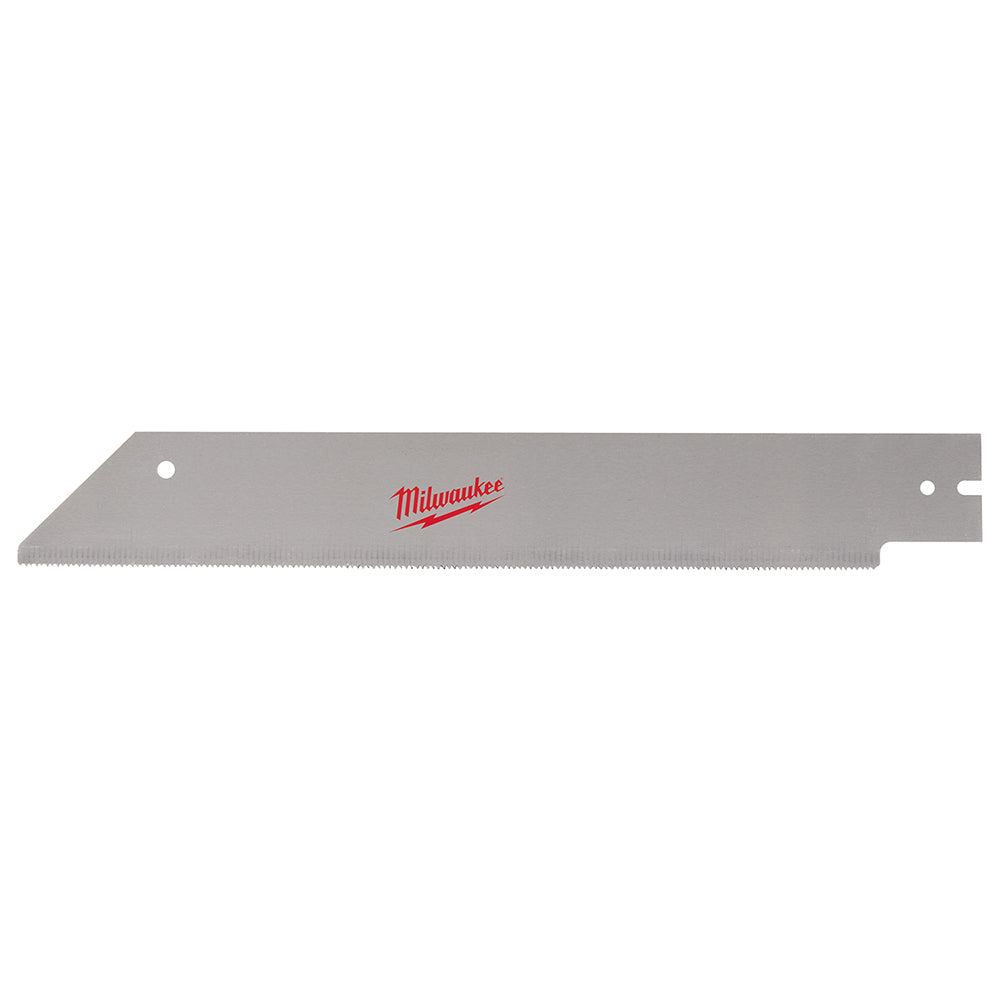 Milwaukee 48-22-0228 18-inch PVC replacement saw blade with fine teeth and mounting holes.