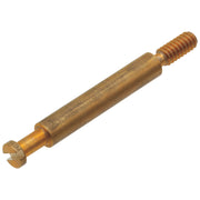 Brass stem extender with threaded connection on one end and mounting base on the other.