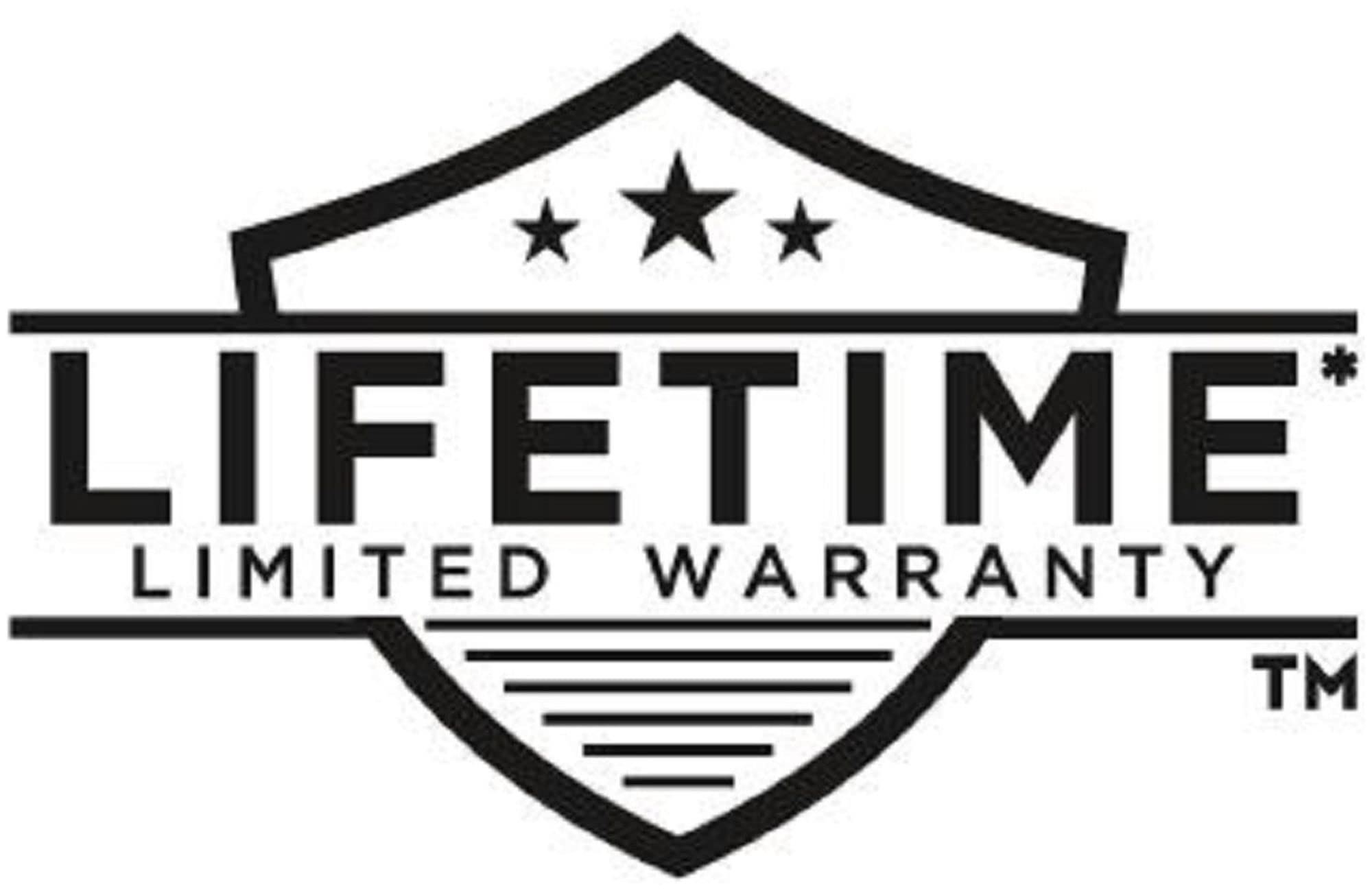 Delta Lifetime Limited Warranty shield logo with three stars and trademark symbol.
