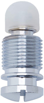Chrome isolating valve with white plastic cap and threaded metal body for plumbing connections.