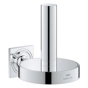 Grohe Allure Reserve toilet paper holder in polished chrome with cylindrical roll holder and round base.