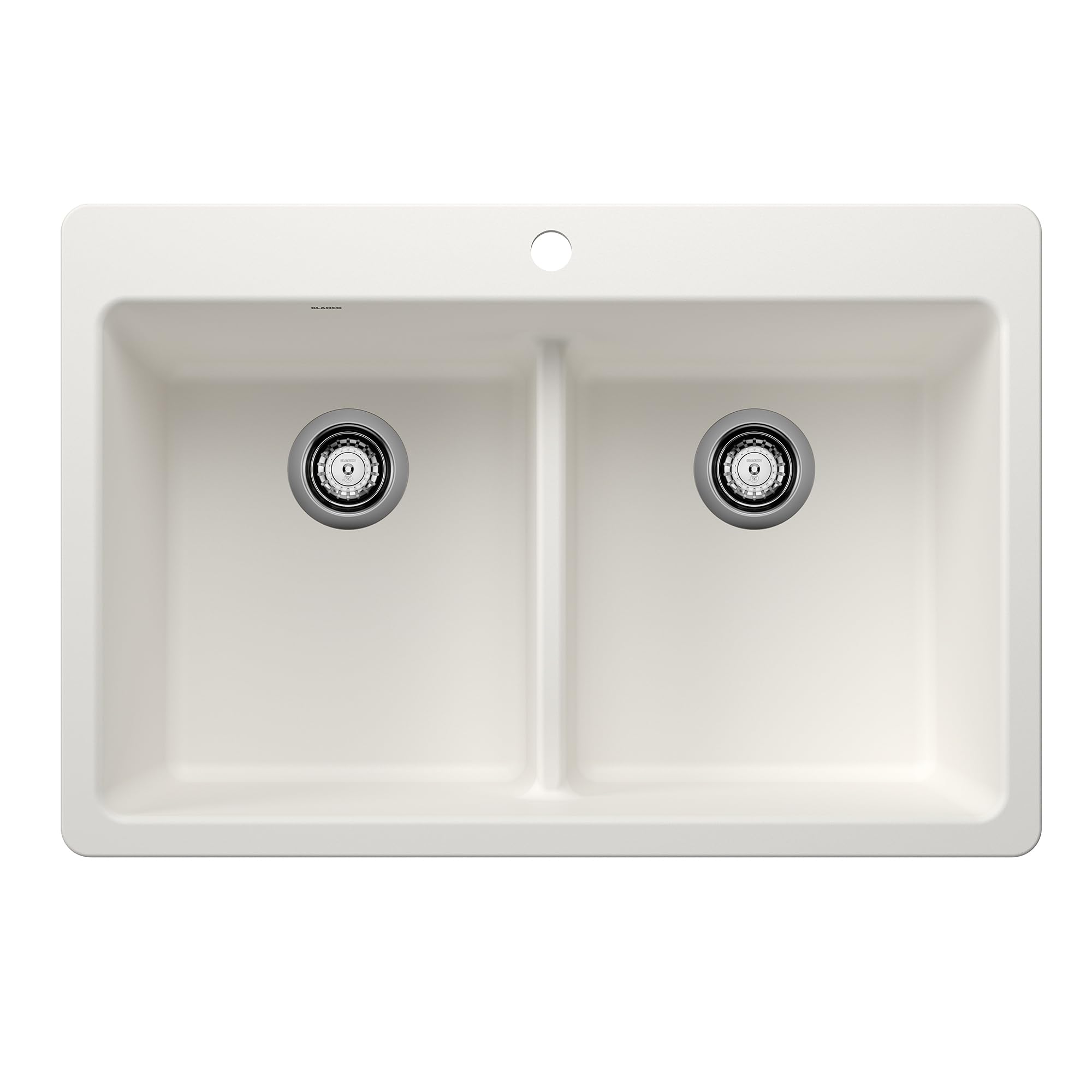Blanco Liven Equal Double Low Divide Dual Mount Sink in White - 443205