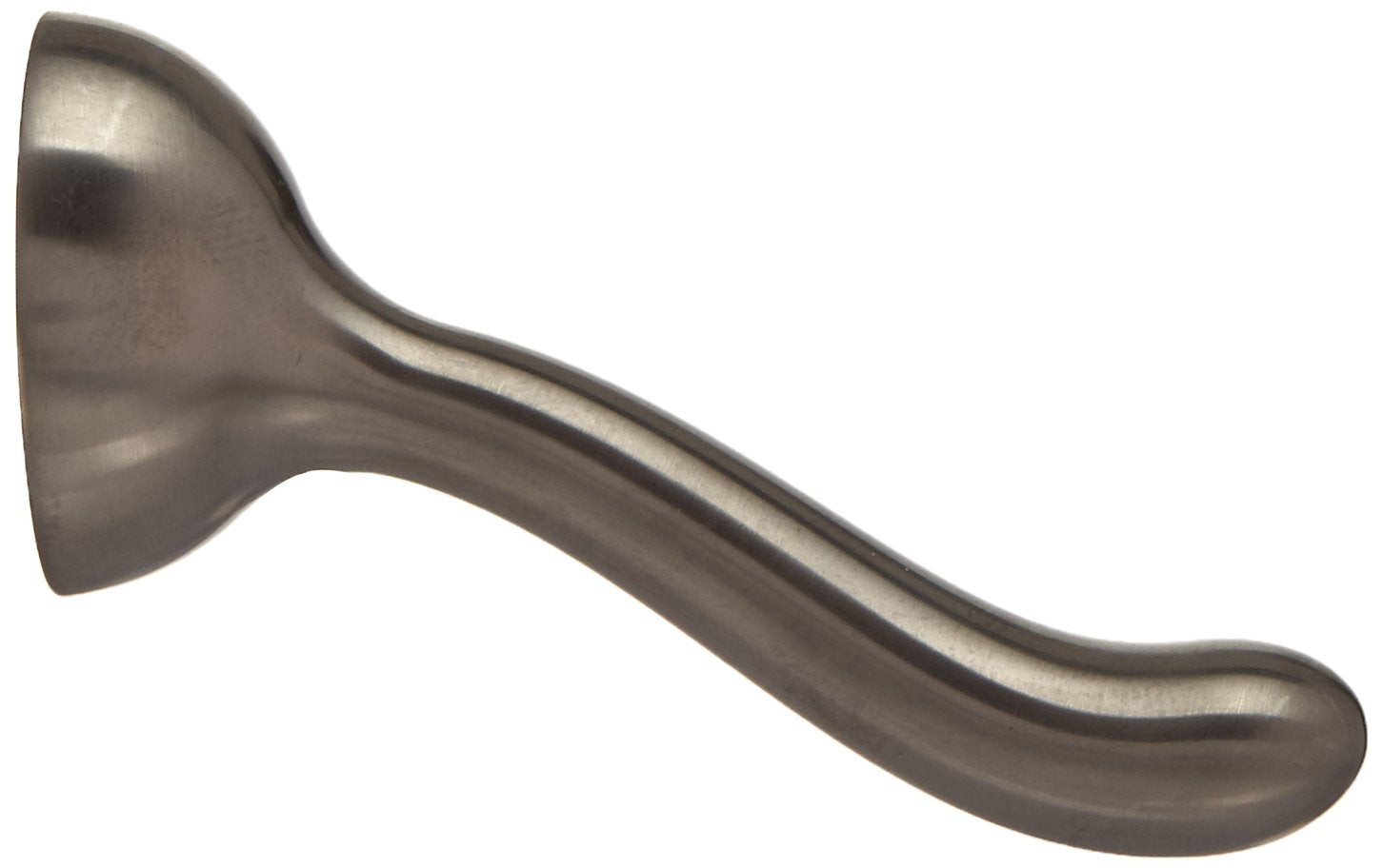 Stainless steel lever handle with curved ergonomic grip and flared base plate.