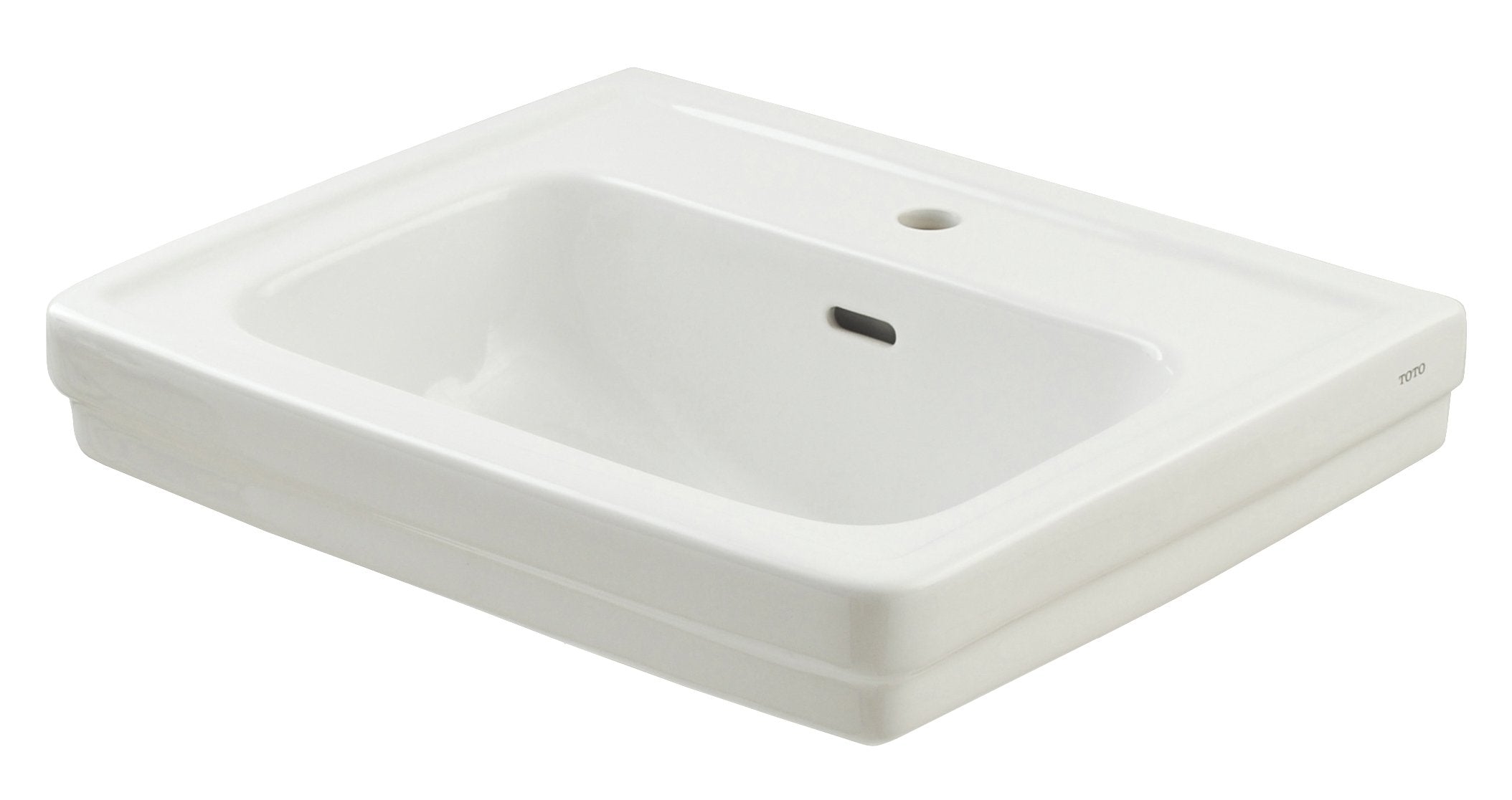 Toto LT532#01 Promenade 24" x 19-1/4" Rectangular Pedestal Bathroom Sink for Single Hole Faucets, Cotton White - Less Pedestal