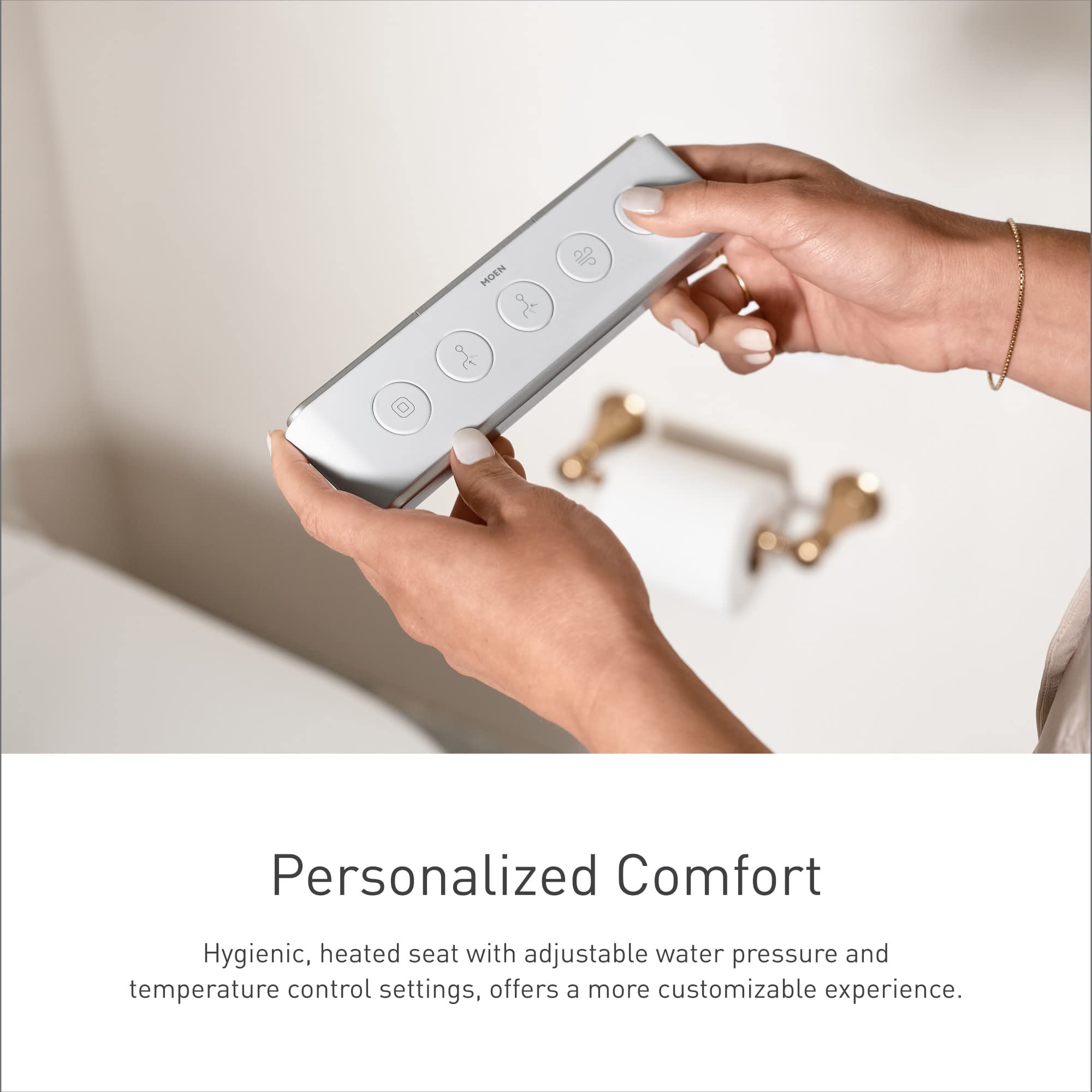 Moen 5 Series Tankless One Piece Elongated Bidet Toilet with UV Sterilization and Hands Free Functionality in White - ET2200