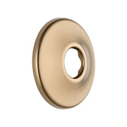 Champagne bronze oval shower flange with center opening and brushed metal finish.