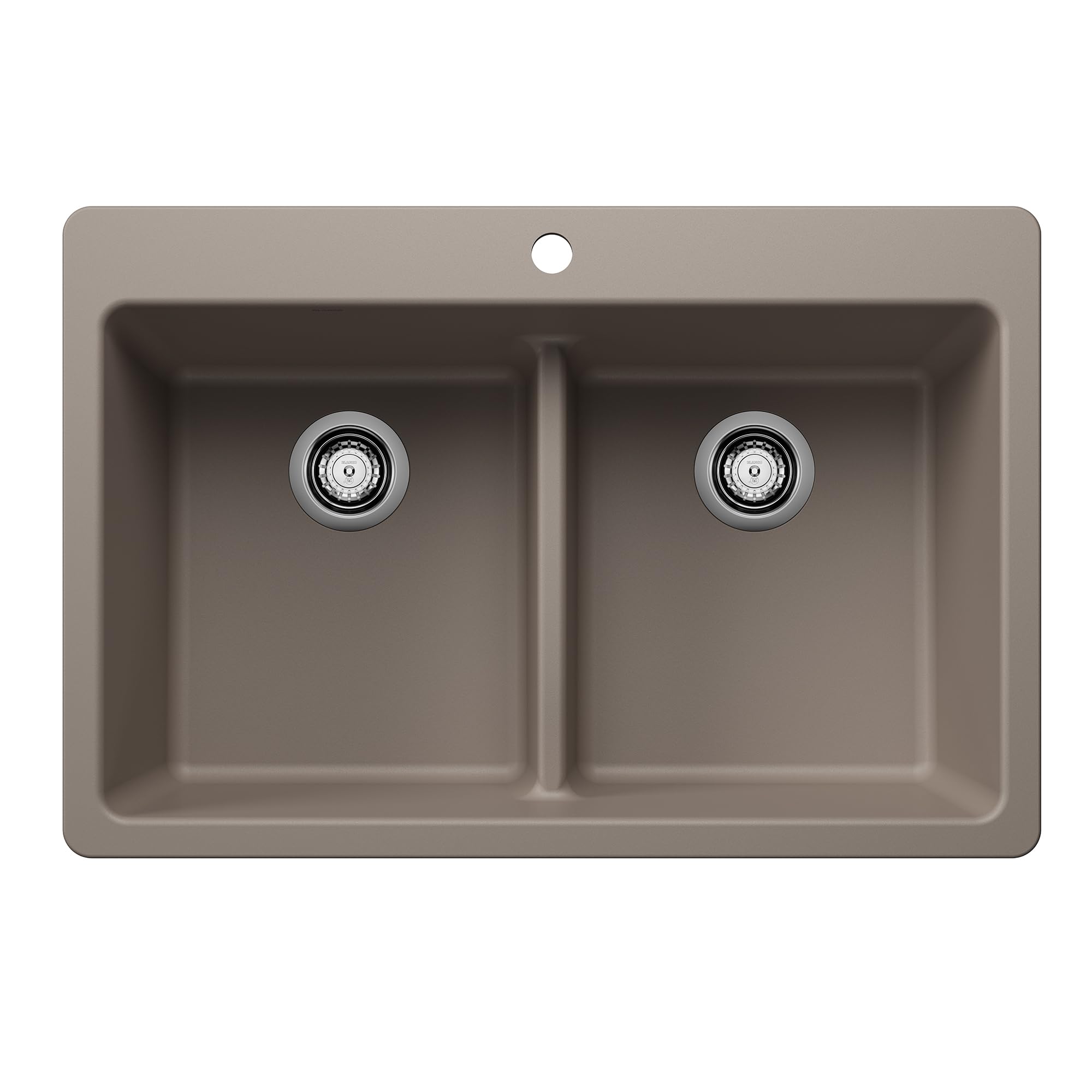 Blanco Liven Double Low Divide Dual Mount Sink in Truffle - 443206