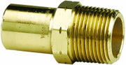 Bronze ProPress adapter with 1-1/4" FTG connection on left and male thread connection on right.
