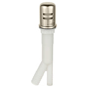 Polished nickel air gap with white plastic body and horizontal slot vents on cylindrical cap.