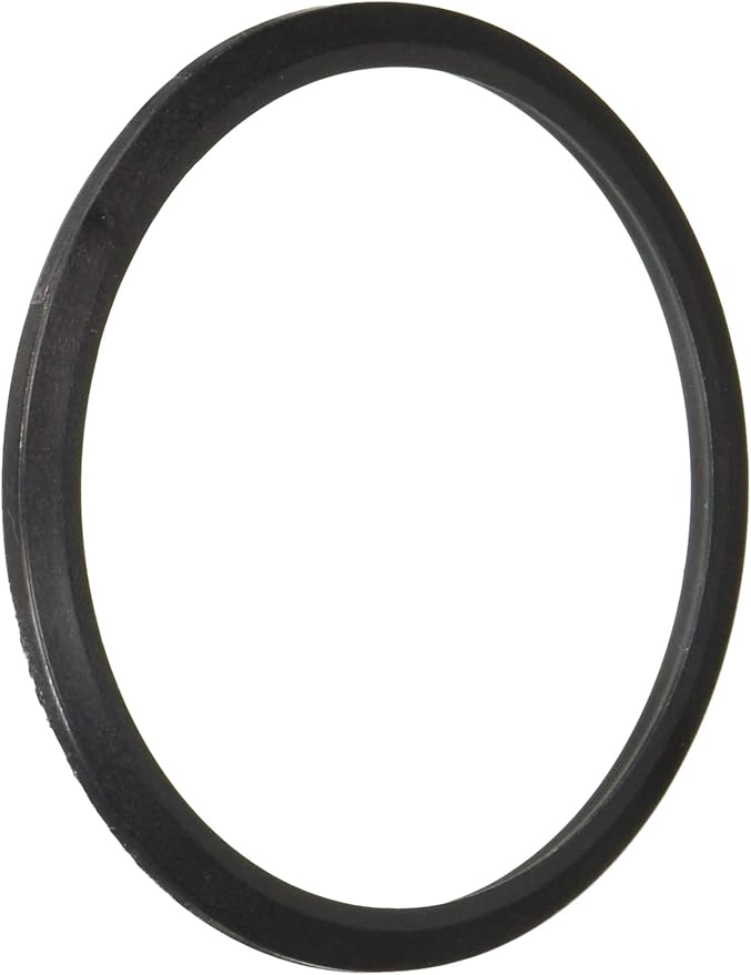 Black rubber ring with smooth outer surface and open center hole for water treatment system assembly.