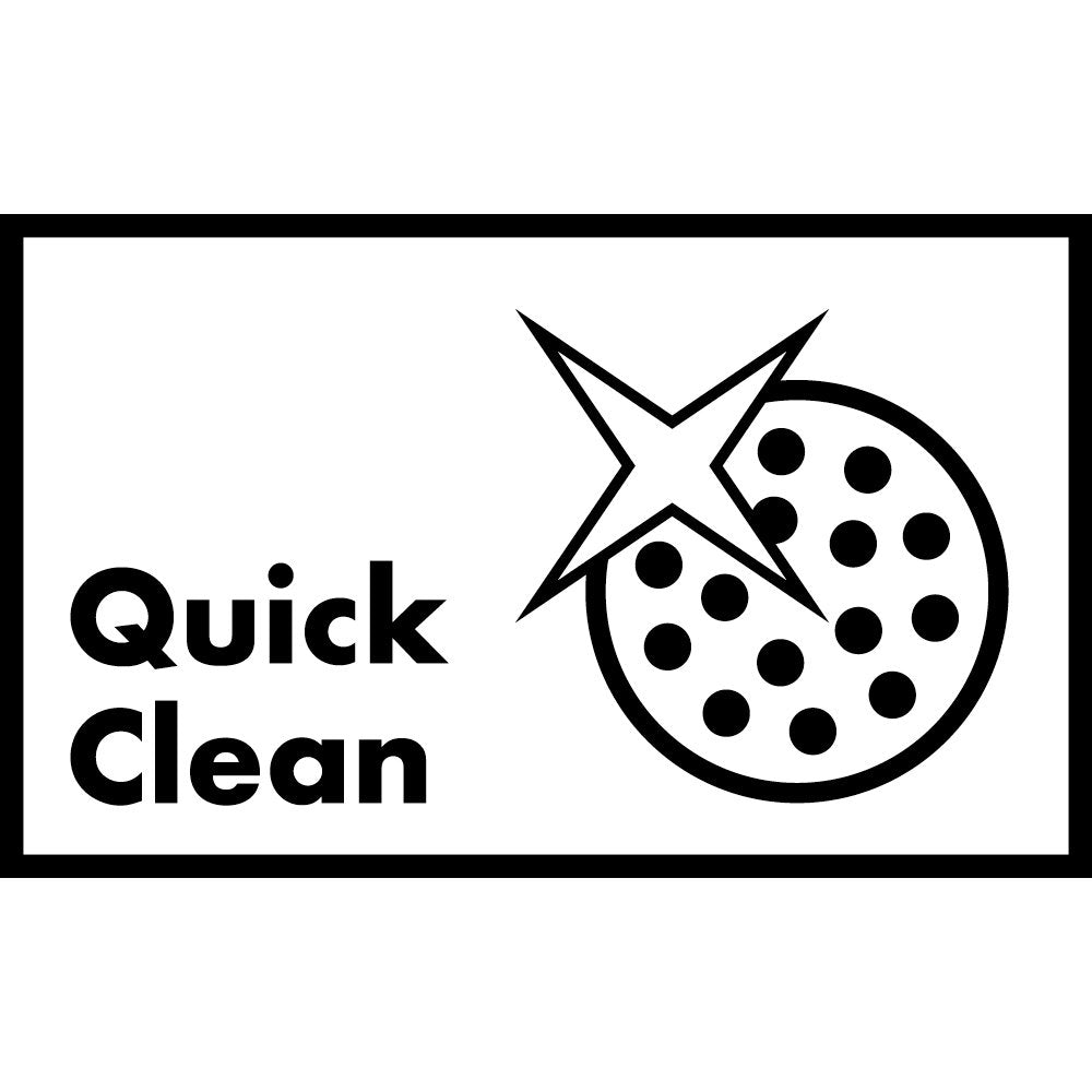 Quick Clean icon with star symbol and circular jet pattern showing spray holes.
