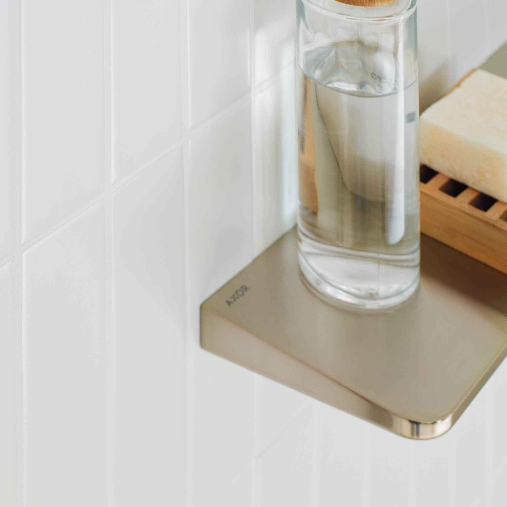 AXOR 42844250 Universal Circular Shelf, 16" in Brushed Gold Optic