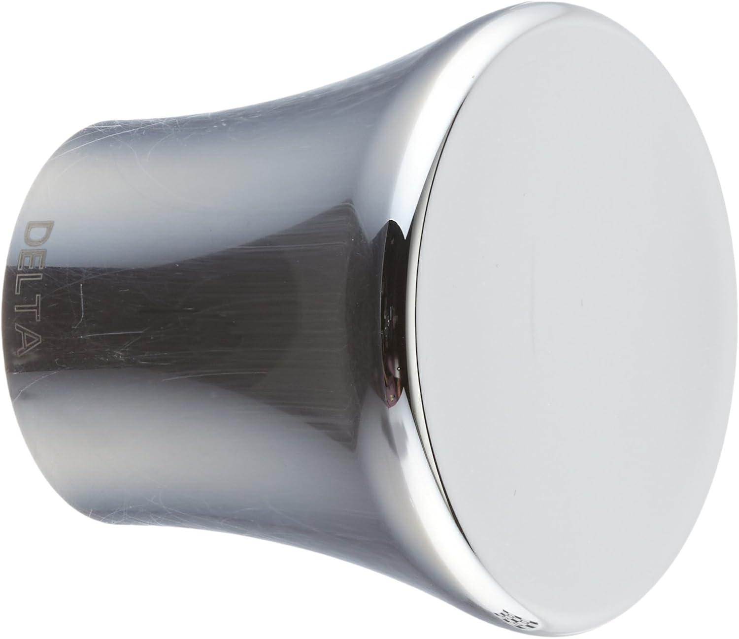 Chrome knob handle with white circular face and tapered stem for bidet diverter valve.