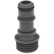Gray plastic coupling piece with threaded base and hollow top connector, Grohe Relexa model 28635XX0.