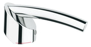 Chrome lever handle with curved spout and mounting base for Grohe faucet repair.