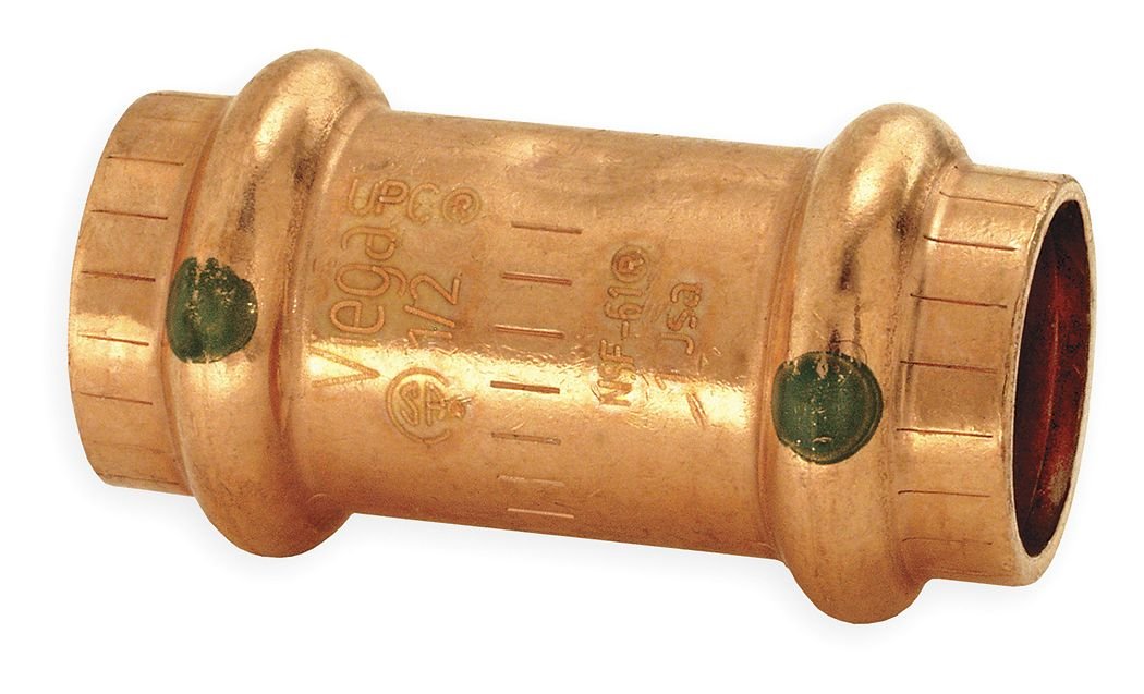 Viega ProPress 3/4" Press Coupling without Stop in Copper - 78177