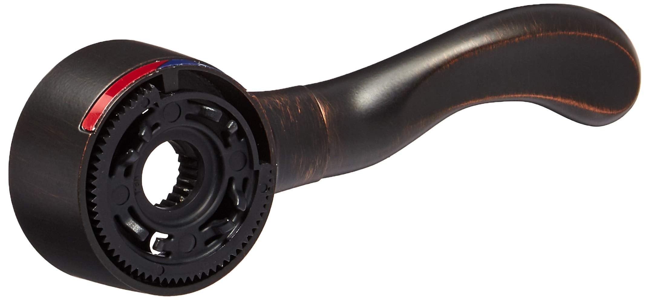 Venetian bronze volume control handle with curved grip and red indicator band on rotating dial.